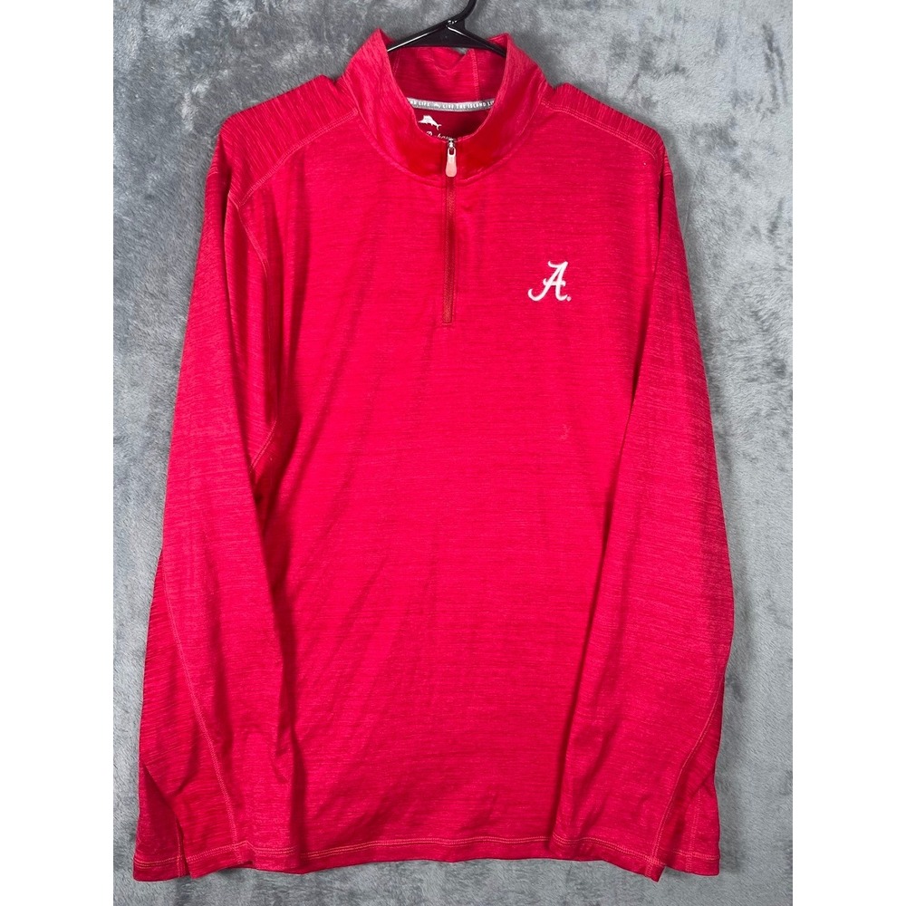 Tommy Bahama Alabama Crimson Tide IslandZone Red Quarter Zip Pullover Mens Large